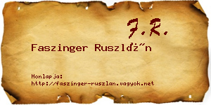 Faszinger Ruszlán névjegykártya